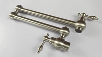 888002 Robinet de cuisine mural de luxe en laiton pour remplissage de casseroles, monocommande, finition brossée, thermostatique, rotation latérale