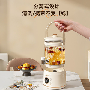 AUX Glass Health Pot 3L Multifunctional Tea Maker With Lid Heat Resistant Stainless Steel Liner Office Use - Product Image 5