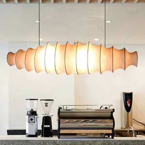 Japanese Wabi Sabi Style Long Pendant <b>Light</b> Led E27 Six Head Chandelier For <b>Dining</b> Room Island Bar Coffee Shop Milk Tea Shop - Product Image 3