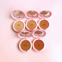 Poudre Compacte Pressée Rose Marque Privée Maquillage de Luxe Poudre Compacte Personnalisée Fond de Teint Poudre Compacte pour le Visage