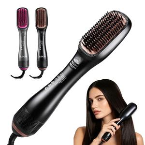 0728 Custom 2-in-1 Thermal Brush 3-level Professional Hair Straightener 360. Rotating Cord Anti-scald Ceramic Hot Comb - Product Image 4