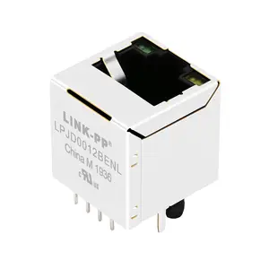 SI-46005-F 수직 이더넷 마그네틱 RJ 45 잭 10/100 Base-t 암 RJ45 커넥터 (Led 포함)