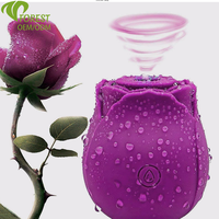 Fournisseur en gros de vibrateurs en silicone en forme de rose pour le point G, avec ventouse, silencieux, pour massage féminin et masturbation, jouets pour adultes, achat en gros