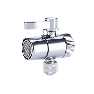 Adaptateur de robinet en laiton 3/8 po, finition chromée moderne, vanne de dérivation pour filtre à eau d'évier de cuisine sur comptoir - Product Image 2