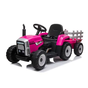 12V çocuklar traktör römork ile elektrikli araç çocuk oyuncak araba araba