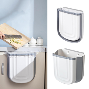 Kitchen Plastic Wall-mounted <b>Hanging</b> Foldable Eco-Friendly Storage Bucket Trash Can with Customized Color for Home Use - Product Image 1