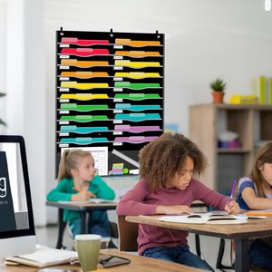 Organisateur de fichiers mural suspendu à 22 poches, format légal, pour accrocher sur la porte, 31 x 45 pouces, en tissu Oxford - Product Image 5
