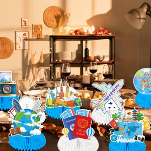 FW075 thème de <span class=keywords><strong>voyage</strong></span> mondial pièce maîtresse en nid d'abeille Globe valise Globe terrestre nid d'abeille pour les décorations de <span class=keywords><strong>Table</strong></span> de fête de <span class=keywords><strong>voyage</strong></span> - Product Image 6