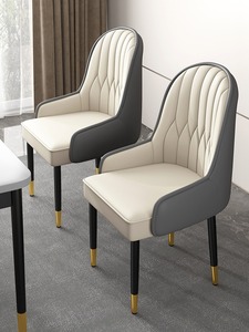 Sedia da pranzo di lusso leggero con schienale, sgabello semplice per balcone e toeletta, sedia per salone di bellezza, imbottita per stanza in affitto e ristoranti - Product Image 2