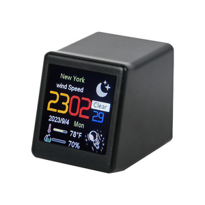 Smart Desktop Electronic <b>Clock</b> Square Wifi Weather Station <b>Digital</b> Ornament With Temperature Humidity Display - Product Image 3