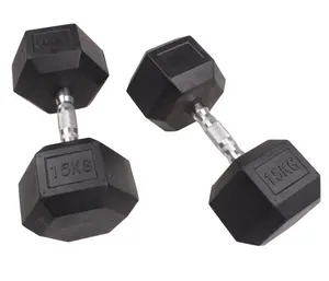 중국 공장 싼 무쇠 육 Dumbbels 판매를 위한 10kg 고무 Dumbbels 세트