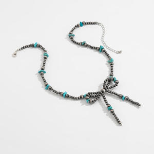 סגנון בוהמי בוהמיאן המערבי שרשרת קשת קשת קשת שרשרת כדור טורקיז y2k מתוק גראנג הצהרה אופנה צוקר - Product Image 6