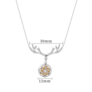 Moda 316L Acero inoxidable alce asta aromaterapia collar clavícula cadena 12mm hueco difusor <span class=keywords><strong>Mini</strong></span> Perfume colgante collar - Product Image 5