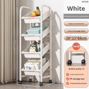 Étagère de rangement pour jouets d'enfants à grande capacité, multicouche, inclinée, écologique, en matériau PP, avec roulettes, mobile, salon - Product Image 1