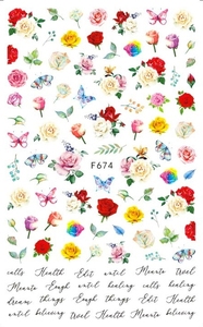 TSZS-pegatinas 3D Nail Art para <span class=keywords><strong>uñas</strong></span>, adhesivos autoadhesivos para <span class=keywords><strong>uñas</strong></span>, decoración de mariposas y <span class=keywords><strong>flores</strong></span> de colores variados, <span class=keywords><strong>2021</strong></span> - Product Image 3