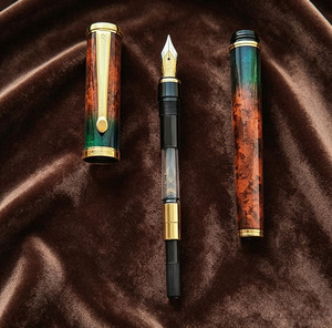 JR Gift <b>Pen</b> JR516F Copper 24K Big Cigar Fountain <b>Pen</b> Luxury Marble Pattern Lacquer Finishing Ink Cartridge Black/Blue 1.0mm - Product Image 2