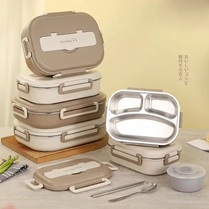 Metal Stainless Steel Bento 304 2 Or 3 Tier Children Insulated Carry-all Lunchbox Container Stainless Steel Tiffin Lunch Box
