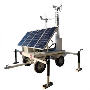 Farola Portátil Ecológica de <span class=keywords><strong>10</strong></span> m con Energía Solar y Turbina Eólica, Remolque de Doble Eje, Telescópica Neumática - Product Image 3