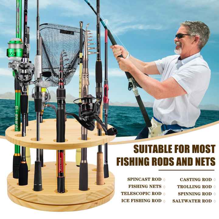 Fishing Rod Rack Tonchean Fishing Rod Holder With Storage Shelves