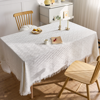 1MOQ Nappe tricotée de style moderne Tapis de table en polyester et coton Housse de table anti-poussière pour usage domestique