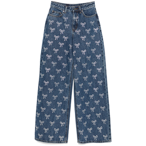 <span class=keywords><strong>Jean</strong></span> Droit de Luxe Taille Haute Pour Femme Style Streetwear Décontracté en Denim Respirant avec Strass Scintillants Délavage Classe Bleu Scintillant - Product Image 5