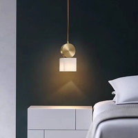 Suspension simple en marbre tout cuivre de luxe moderne Nouveau style chinois pour salon étude salle à manger chambre et chevet luminaire central