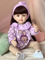 Poupée Reborn à cheveux longs de 5 cm, en vinyle souple, réaliste, pour enfants, collection d'anniversaire, présentation, accessoire de photographie