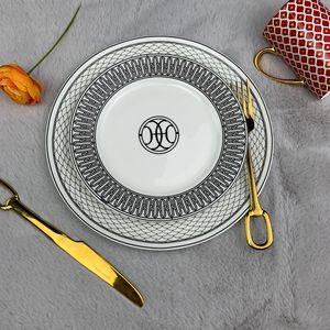Ensemble de vaisselle en céramique écologique, vaisselle de luxe moderne pour cadeaux, assiette double pour cuisine occidentale, repas de steak - Product Image 5