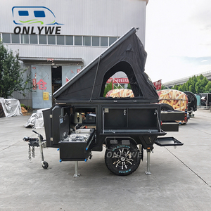 ONLYWE Mini caravane de camping, <span class=keywords><strong>remorque</strong></span> de camping, <span class=keywords><strong>tente</strong></span> individuelle pliante pour toit de véhicule, fabriquée en Chine - Product Image 2