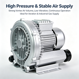 Souffleur annulaire électrique CC haute pression en acier inoxydable 350W, souffleur d'air vortex pour aération d'aquarium et traitement des eaux usées en vrac - Product Image 2