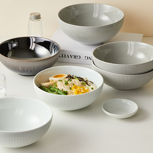 Tazón de Sopa de Porcelana Ecológico de 8 Pulgadas, Gran Capacidad, Resistente a Altas Temperaturas, Tazón Personalizado para Fideos, para el Hogar y Restaurantes - Product Image 1