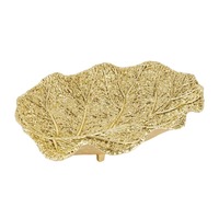 Élégant ensemble de bols à fruits modernes en alliage doré en forme de feuille, plateau de service décoratif pour fêtes, salon, table basse, comptoir de cuisine