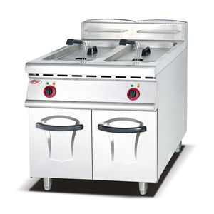 OUTE Nouvelle <span class=keywords><strong>Friteuse</strong></span> Électrique Verticale Commerciale à <span class=keywords><strong>Double</strong></span> <span class=keywords><strong>Cuve</strong></span> et 4 Paniers en Acier Inoxydable Haute Productivité sur Pied avec Armoire - Product Image 5