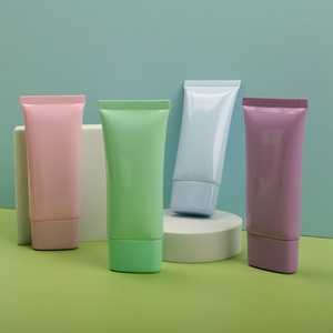 Tube plat en plastique vide personnalisé avec impression couleur du logo pour crème pour le visage, lotion pour la peau, cosmétiques, tubes souples à presser pour l'emballage - Product Image 4