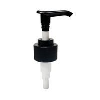 Pompe à pression noire 24, 28 ou 32 dents pour flacons en plastique de Guangzhou – Idéale pour lotions, shampoings, gels douche et désinfectants pour les mains