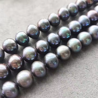 Perles en vrac naturelles noires baroques, perles de culture d'eau douce presque rondes, pour la création de bijoux faits main, colliers et bracelets