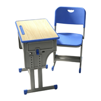 Ensemble bureau et chaise pour étudiant, design compact, hauteur réglable, pour salle de formation, pour un seul élève