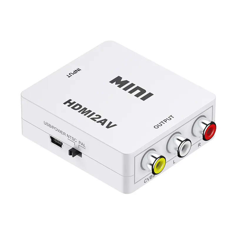 Groothandel Hd Video Converter Mini Grootte 1080P Hdmi2av Hdmi Naar Av Video Adapter Hdmi Naar Rca Video Convertidor Hdmi A Rca