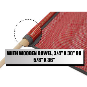 FMCSA 393.87 Approved 18 X 18 Inch PVC Mesh <b>Safety</b> Flag with Wooden Dowel ANSI Reflective Webbing for <b>Roadway</b> Jersey Mesh Style - Product Image 4