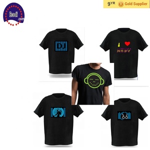 Personnalisé EL Allume T-Shirt Son activé T-Shirt el clignotant T-Shirt avec inverseur - Product Image 4
