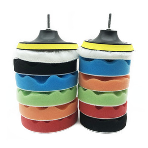 75mm 車 ディテイリング 美容 フォーム スポンジ 8点セット ワックスがけ 波型 面ファスナー式 バッキングプレート ポリッシャー サンダー - Product Image 6