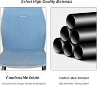 Chaise de salle à manger sans accoudoirs à dossier haut en tissu de haute qualité au design moderne avec pieds en métal