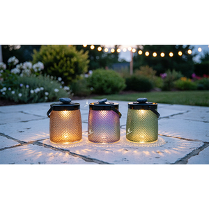 Nouvelle lampe solaire de jardin en verre rechargeable avec panneau solaire LED chaud IP65, 13,2*15 cm, 1L - Product Image 4