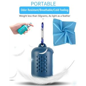 Toalla deportiva ligera de microfibra para gimnasio, logotipo personalizado, Fitness, ejercicio al aire libre, playa, Yoga, toalla de refrigeración helada con funda de silicona - Product Image 4