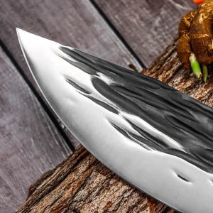 Cuchillo de Cocina de Acero con Alto Contenido de Carbono Forjado a Mano de 8 Pulgadas con Mango de Madera de Wengué, Cuchillo de Chef <span class=keywords><strong>Chino</strong></span>, Cuchillo de Carnicero - Product Image 3