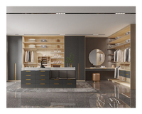 Nouvelle conception, armoire de rangement sur mesure pour grande chambre à coucher, armoire en bois avec porte en verre battante pour femmes