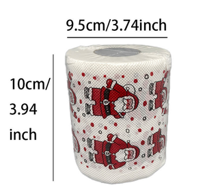 6 pièces/paquet de rouleaux de <span class=keywords><strong>papier</strong></span> <span class=keywords><strong>toilette</strong></span> imprimé dans un emballage souple avec Père Noël, cheminées, coffrets cadeaux, arbres pour fête festive - Product Image 4
