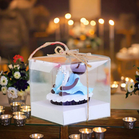 Boîte en plastique transparente PET écologique de qualité supérieure pour desserts, bonbons, petits cadeaux, emballage pour fêtes, rangement