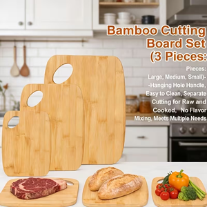 <span class=keywords><strong>Planche</strong></span> à découper en bambou carbonisé, facile à nettoyer, répondant à divers besoins pour le camping et la cuisine en plein air. - Product Image 4