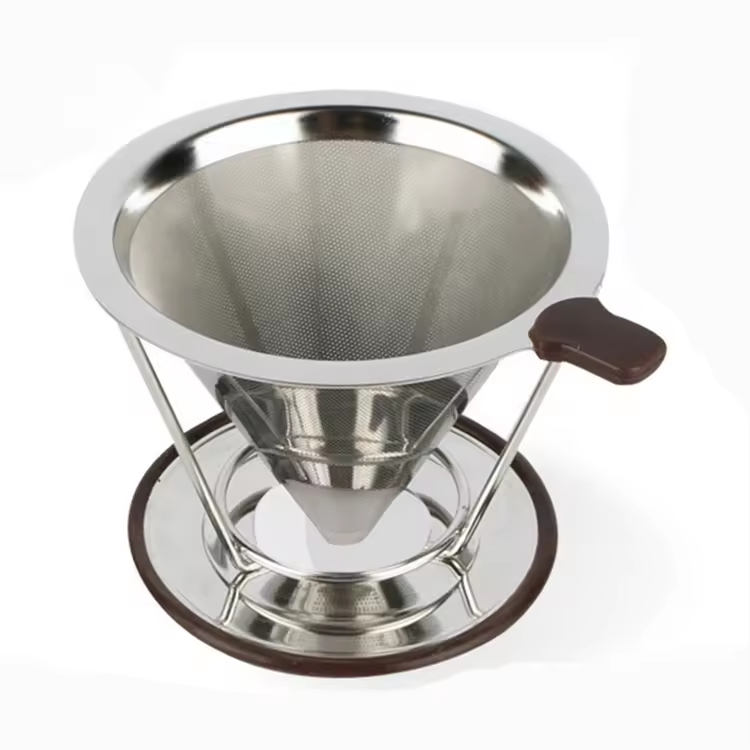 Lot De 4 Filtres à Café Réutilisables En Acier Inoxydable - Pour Machine à Café, Avec Poignée, Lavables - 8